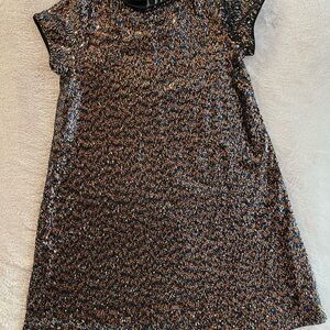 Sparkling Black and Gold Kids Dress Like New! Size 7 8 Party Occasion Dress!